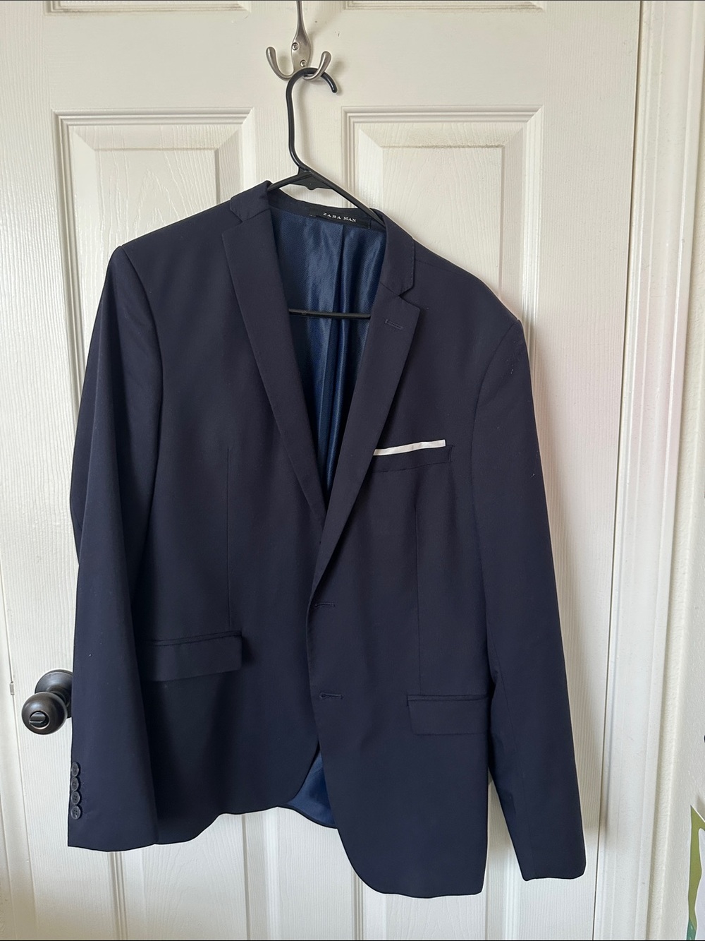 Zara Men's Dark Navy Slim-Fit Blazer and pants suit blazer size 40 and pants 34